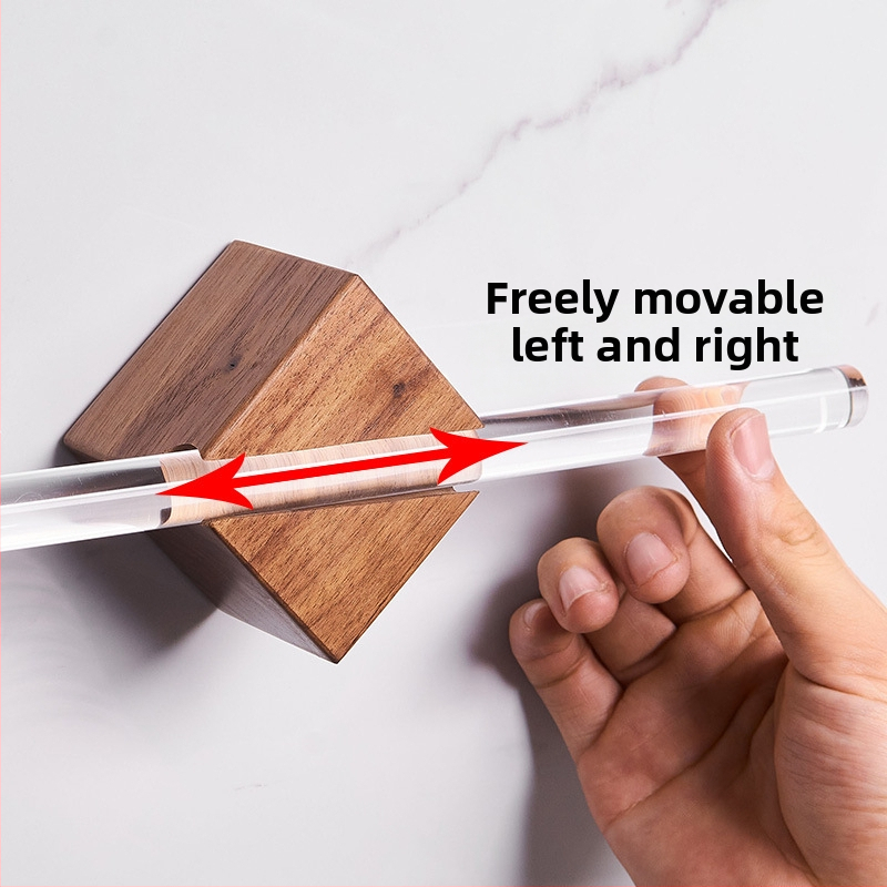 Μπάρα πετσέτας από ανοξείδωτο ατσάλι, γυαλισμένη επιφάνεια, εγκατάσταση χωρίς διάτρηση, χωρητικότητα 5 kg, με ένα ράβδο, Νέο κινεζικό στυλ