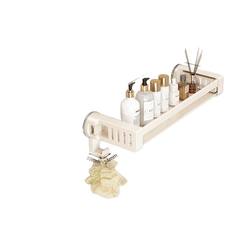 Raft de baie din aliaj de aluminiu, cu ventuză, montaj pe perete fără găuri, 1 etaj, finisaj anodizat, sarcină 30 kg