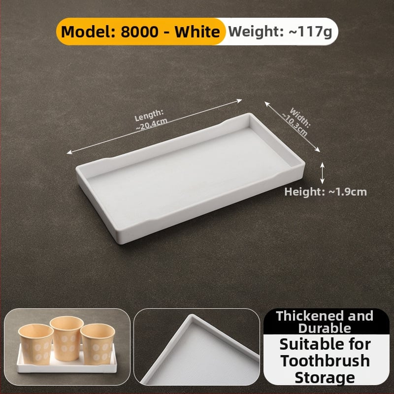 Stačiakampis melamininis padėklas viešbučiams – arbatos padėklas ir higienos priemonių laikymas kambaryje