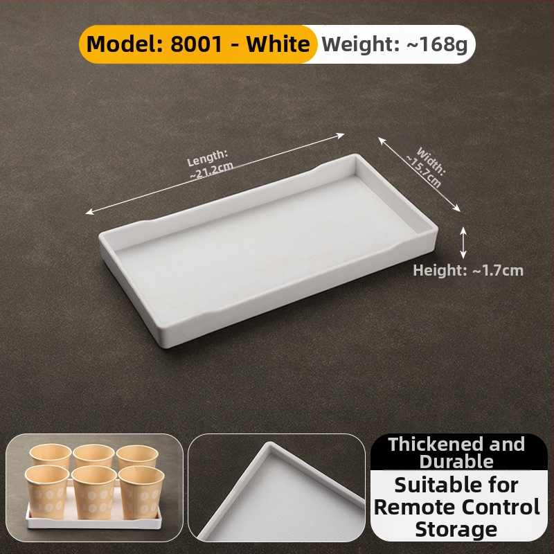 Stačiakampis melamininis padėklas viešbučiams – arbatos padėklas ir higienos priemonių laikymas kambaryje