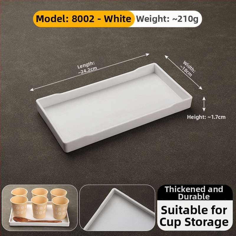 Stačiakampis melamininis padėklas viešbučiams – arbatos padėklas ir higienos priemonių laikymas kambaryje