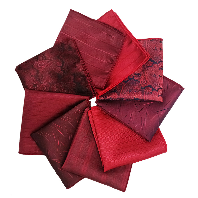 Batistă de buzunar pentru costum, dungată, jacquard vopsit pe fir, fibră de poliester, căptușeală din poliester, stil de seară