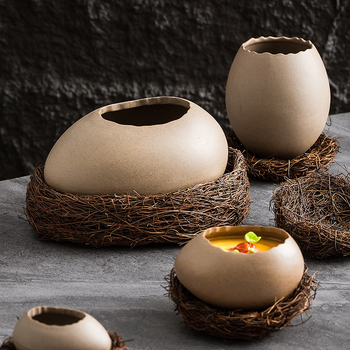 Porcelán ovális tál, aláglazúr felület, modern minimalista stílus, testreszabható logó