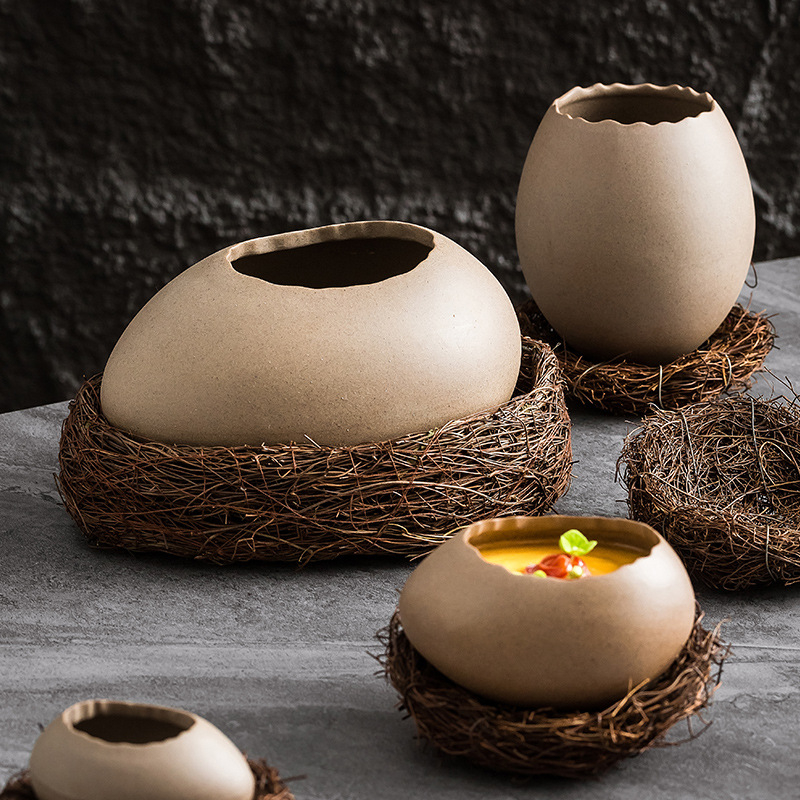 Porcelán ovális tál, aláglazúr felület, modern minimalista stílus, testreszabható logó