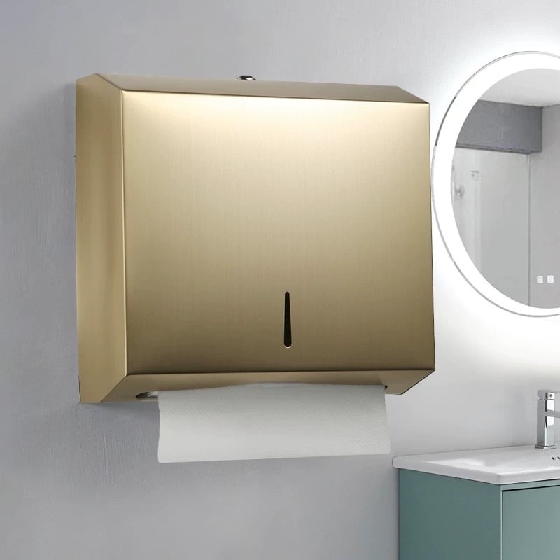 Κουτί χαρτοπετσέτων τοίχου, από ανοξείδωτο ατσάλι με βουρτσισμένο φινίρισμα, εγκατάσταση χωρίς διάτρηση, κατάλληλο για κουζίνα και μπάνιο