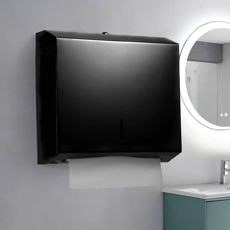 Κουτί χαρτοπετσέτων τοίχου, από ανοξείδωτο ατσάλι με βουρτσισμένο φινίρισμα, εγκατάσταση χωρίς διάτρηση, κατάλληλο για κουζίνα και μπάνιο