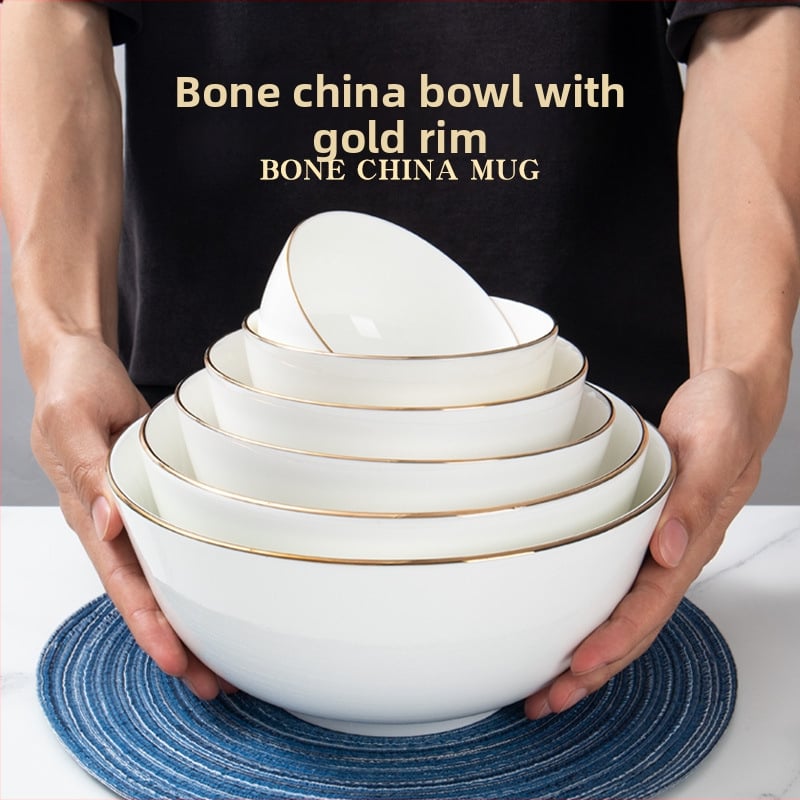 Csontporcelán tálak készlete szállodák és éttermek számára — kör alakú, glazúrt felület, testreszabható