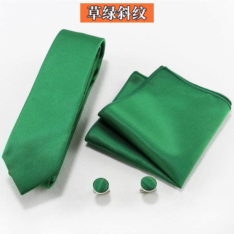 Set cravată și batistă pentru bărbați — țesătură Jacquard, poliester, unisex, stil lejer