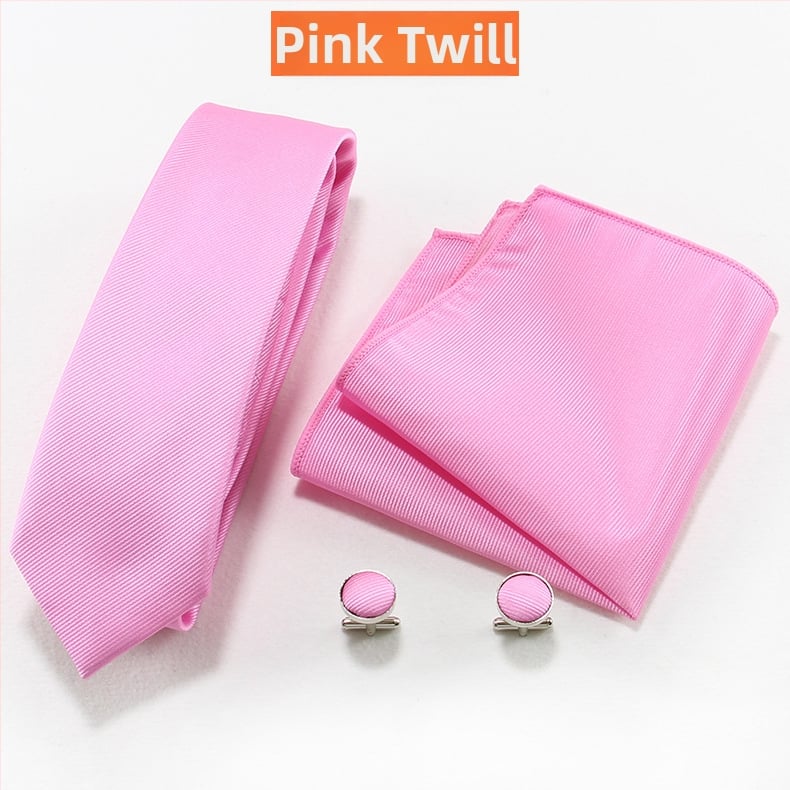 Set cravată și batistă pentru bărbați — țesătură Jacquard, poliester, unisex, stil lejer