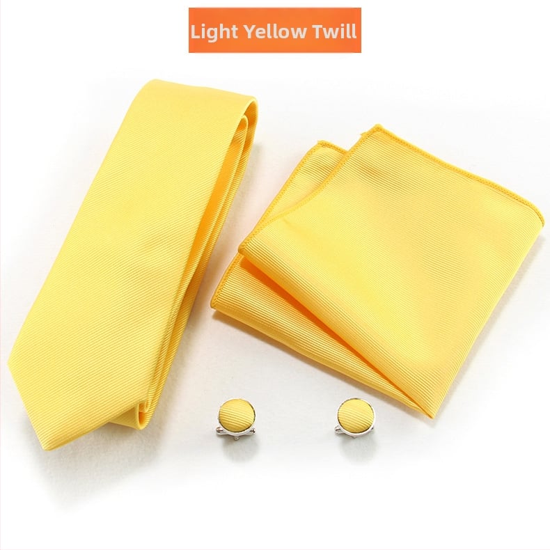 Set cravată și batistă pentru bărbați — țesătură Jacquard, poliester, unisex, stil lejer