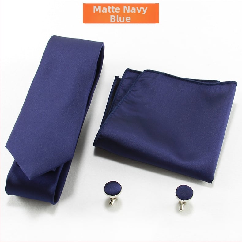 Set cravată și batistă pentru bărbați — țesătură Jacquard, poliester, unisex, stil lejer