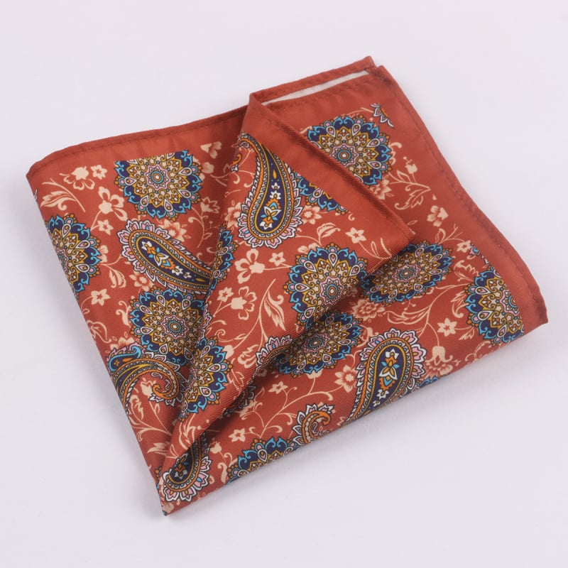 TAGERWILEN Batistă de buzunar pentru bărbați – stil vintage, imprimeu floral, poliester-satin, imprimată