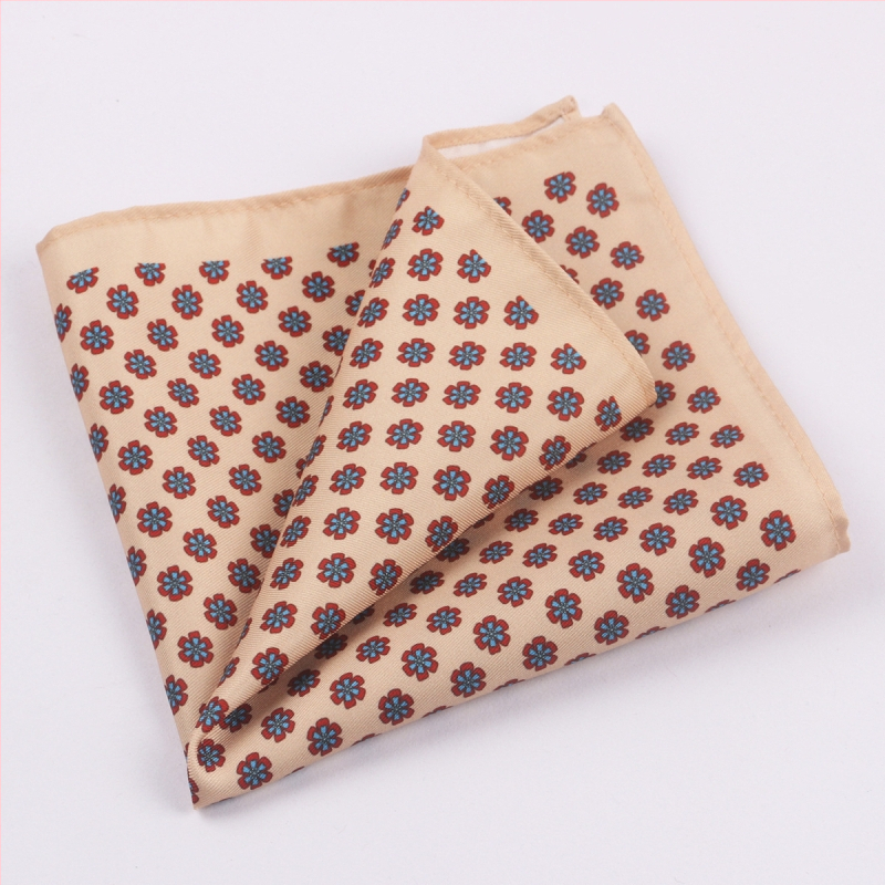 TAGERWILEN Pánska vreckovka do saka – vintage štýl, kvetinový vzor, polyester-satén materiál, potlačená