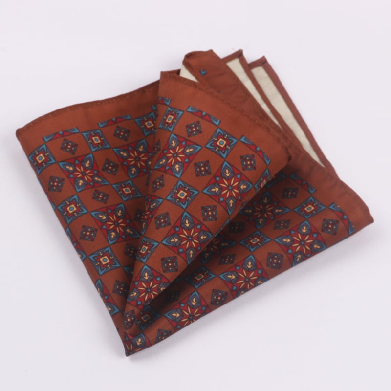 TAGERWILEN Batistă de buzunar pentru bărbați – stil vintage, imprimeu floral, poliester-satin, imprimată