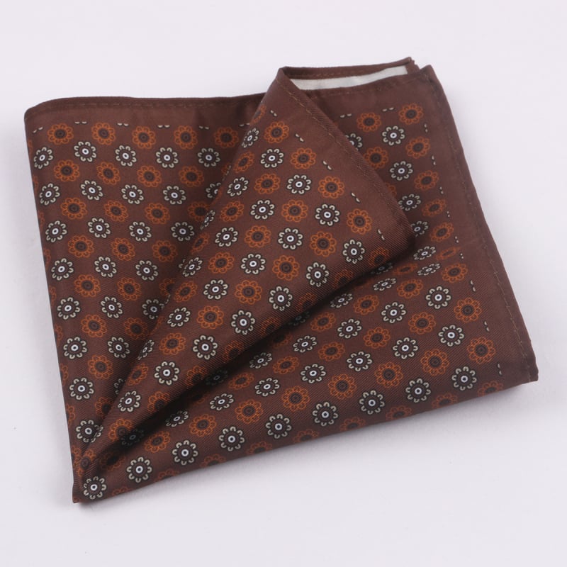 TAGERWILEN Batistă de buzunar pentru bărbați – stil vintage, imprimeu floral, poliester-satin, imprimată