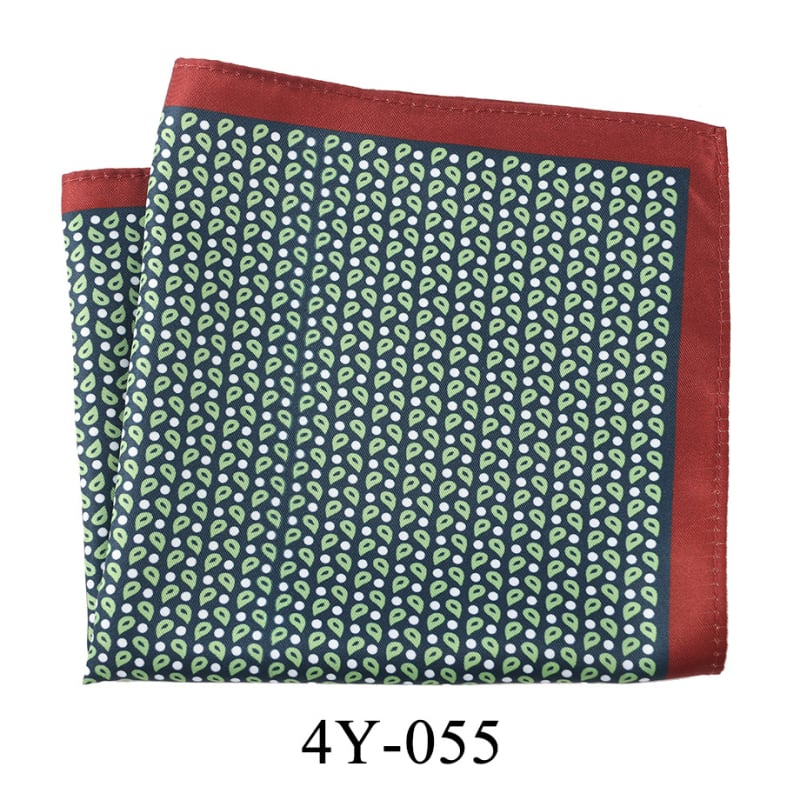 Batistă de buzunar pentru sacou cu imprimeu floral retro (Material: fibră de poliester; Model: flori; Stil: purtare de seară; Proces de imprimare: imprimare; Proces de fabricație: imprimare pe ambele fețe)