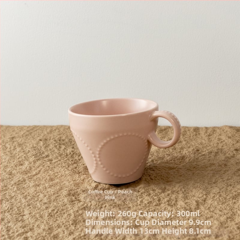 Kerámia tál domborított gyöngy-karika mintával, retro stílus, kerek alak, mikróban használható.