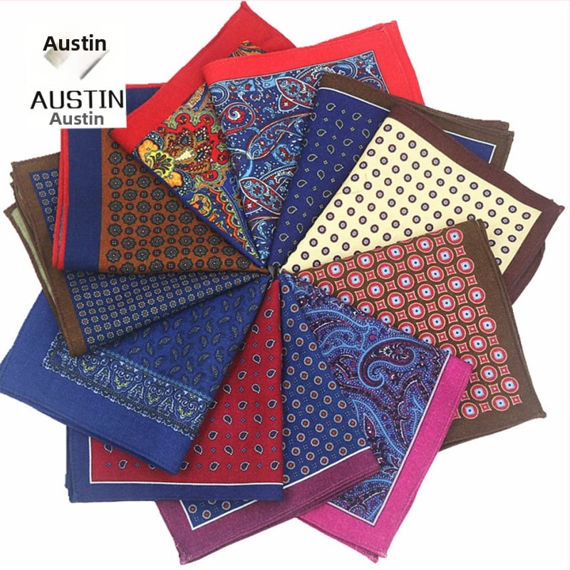 Batistă de buzunar din lână pentru bărbați, floral, stil modern, imprimat