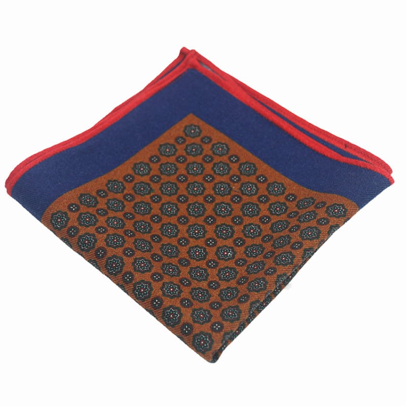 Batistă de buzunar din lână pentru bărbați, floral, stil modern, imprimat