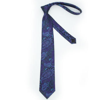 Vyrų komplektas: kaklaraištis, kišeninė nosinė ir rankogalių segtukai; Jacquard Paisley raštas; medžiaga: poliesterio siūlas; apdorojimas: jacquard; rankogalių segtukų dengimas: varinis