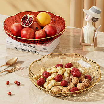 Farfurie pentru fructe cu textură ciocănită, dimensiuni multiple, din plastic – rezistentă la căderi, lux ușor