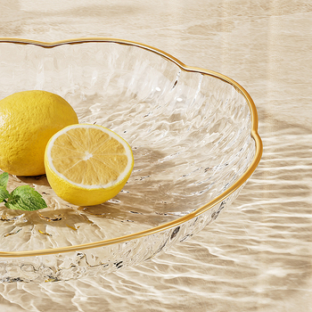 Farfurie pentru fructe cu textură ciocănită, dimensiuni multiple, din plastic – rezistentă la căderi, lux ușor