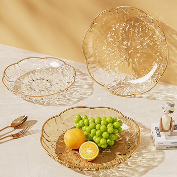 Farfurie pentru fructe cu textură ciocănită, dimensiuni multiple, din plastic – rezistentă la căderi, lux ușor