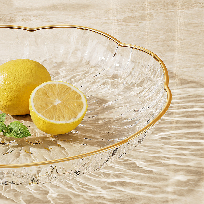 Farfurie pentru fructe cu textură ciocănită, dimensiuni multiple, din plastic – rezistentă la căderi, lux ușor