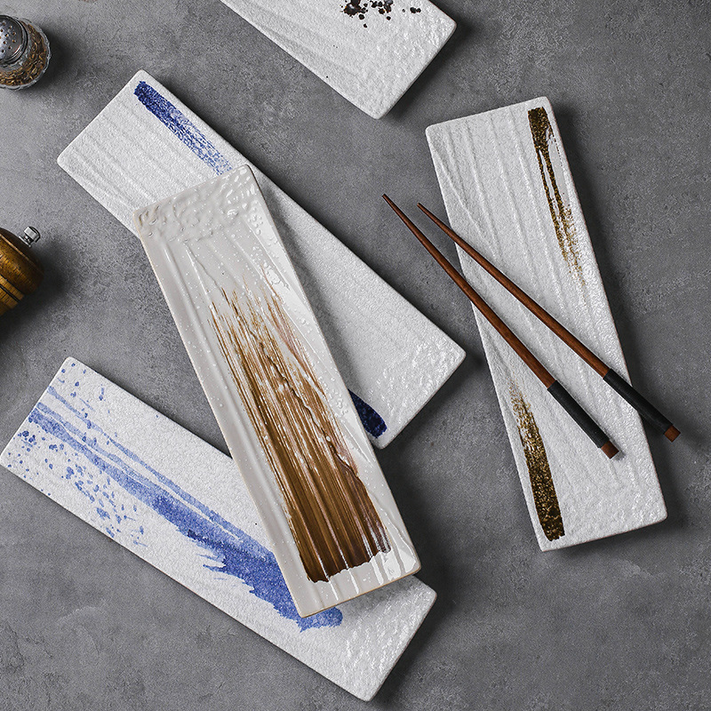 Farfurie din porțelan pentru sushi și sashimi (Material: porțelan; Stil: lux ușor și retro; Utilizare: echipament pentru restaurant)