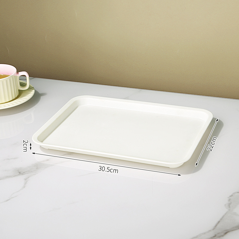 Tavă rectangulară din plastic pentru restaurant, cu profil îngroșat, farfurie pentru fructe, premium, stil modern minimalist.