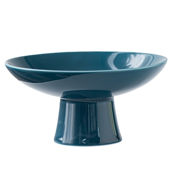 Farfurie de fructe din porțelan cu picior înalt – glazură Celadon, Porcelain Cloud Pavilion