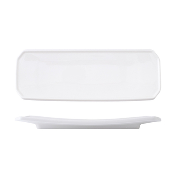 Porcelánový plochý tanier, nepravidelný tvar, moderný minimalistický štýl, vhodný do mikrovlnky