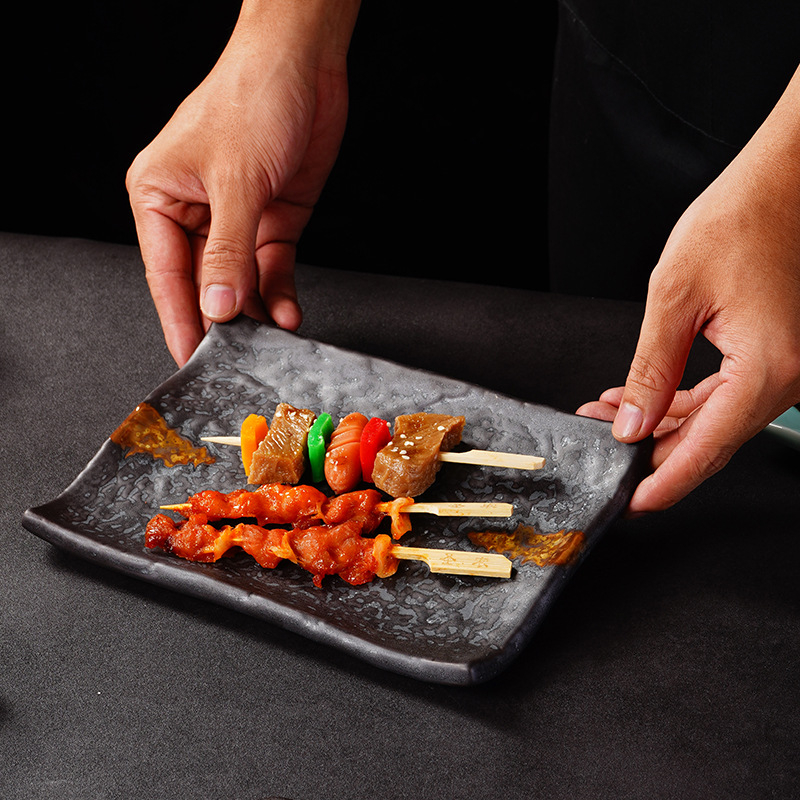 Porcelánový tanier na sushi a sashimi, japonský štýl, štvorcový tvar, vhodný do mikrovlnky, možnosť tlače loga