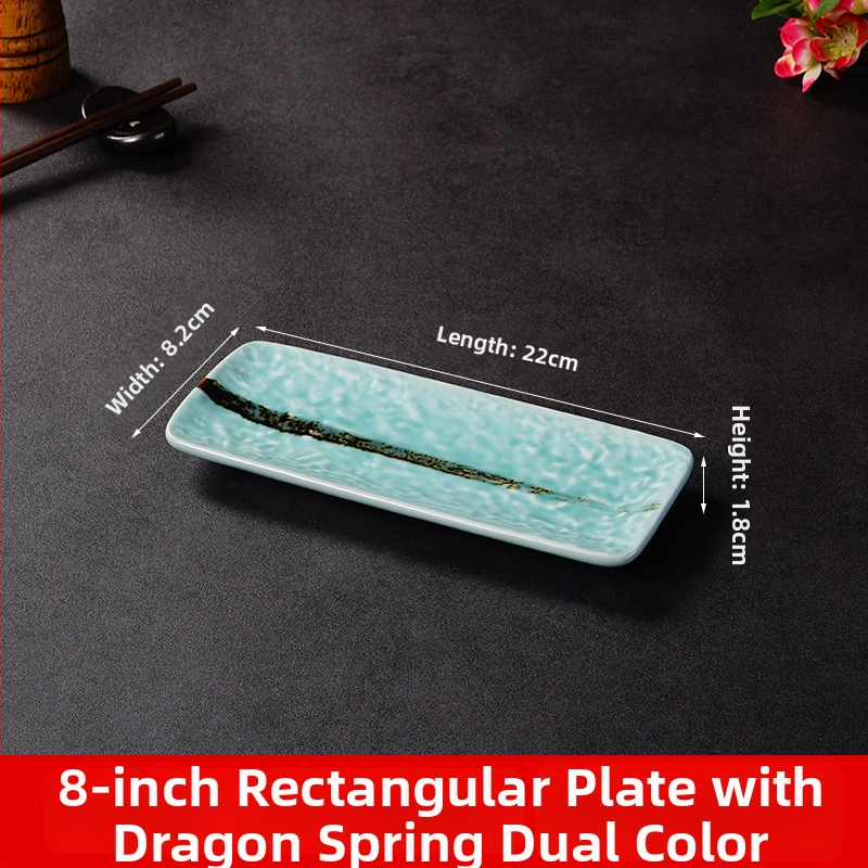 Porcelánový tanier na sushi a sashimi, japonský štýl, štvorcový tvar, vhodný do mikrovlnky, možnosť tlače loga