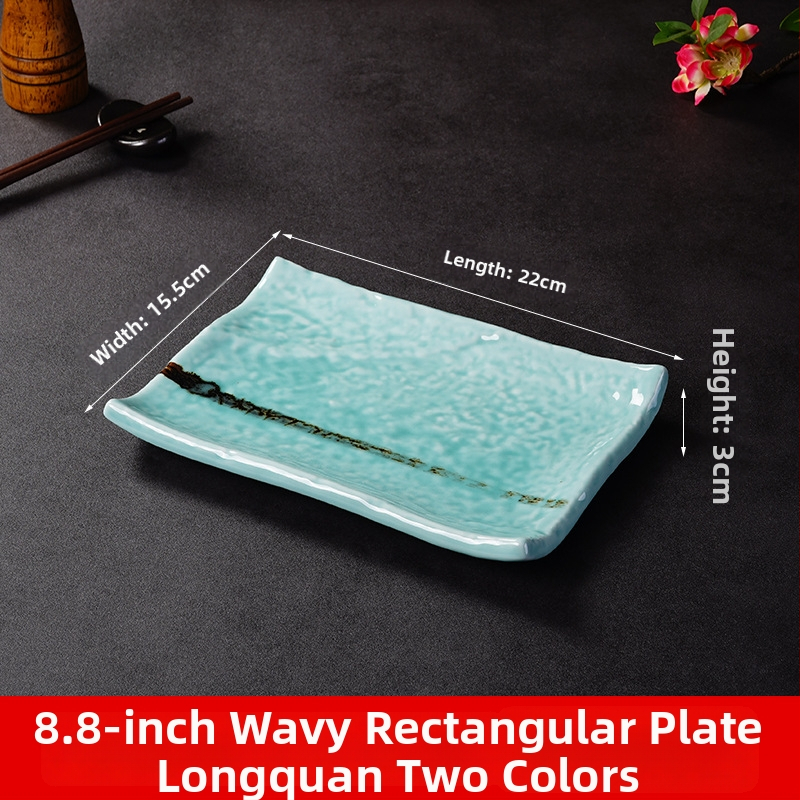 Porcelánový tanier na sushi a sashimi, japonský štýl, štvorcový tvar, vhodný do mikrovlnky, možnosť tlače loga