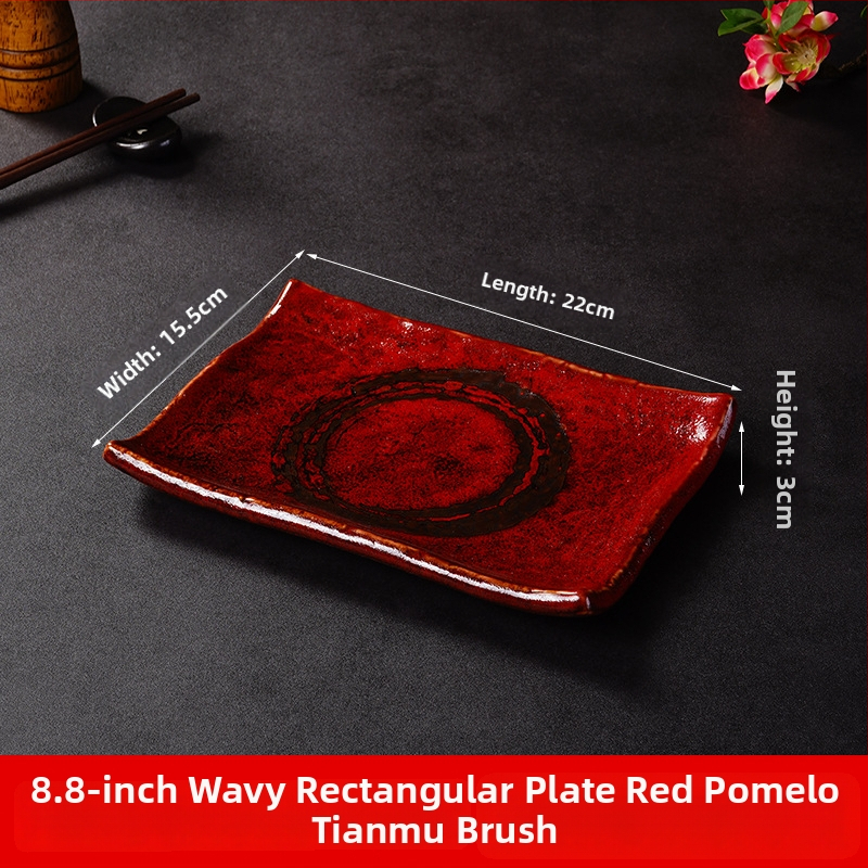 Porcelánový tanier na sushi a sashimi, japonský štýl, štvorcový tvar, vhodný do mikrovlnky, možnosť tlače loga