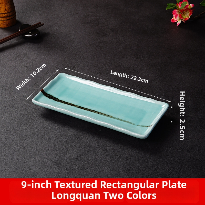 Porcelánový tanier na sushi a sashimi, japonský štýl, štvorcový tvar, vhodný do mikrovlnky, možnosť tlače loga