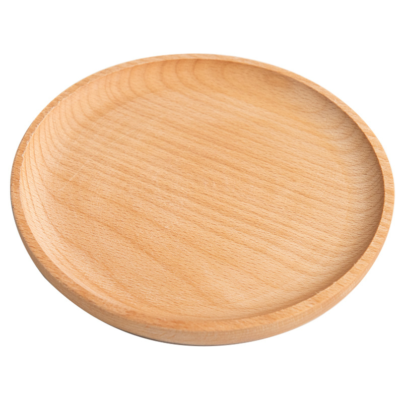 Farfurie pătrată din lemn cu finisaj lucios ceră-ulei — stil modern minimalist, culoare solidă