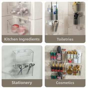 Virtuvės imbiero ir česnako laikymo krepšys, sieninis be gręžimo - plastikas, lengvas prabangos stilius, pakuotė 162+72