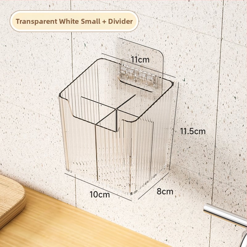 Virtuvės imbiero ir česnako laikymo krepšys, sieninis be gręžimo - plastikas, lengvas prabangos stilius, pakuotė 162+72