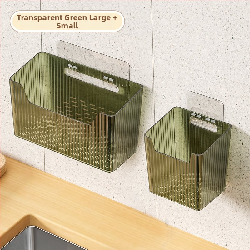 Virtuvės imbiero ir česnako laikymo krepšys, sieninis be gręžimo - plastikas, lengvas prabangos stilius, pakuotė 162+72