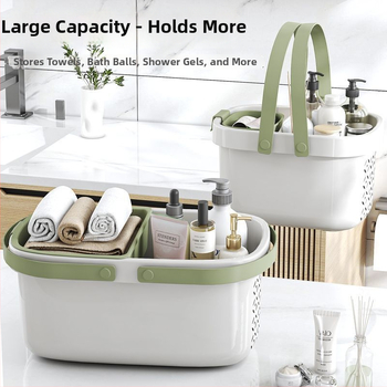 Nešiojamas vonios krepšys su sausai–drėgnai atskyrimui, plastikinis drenažo krepšys bendrabutyje