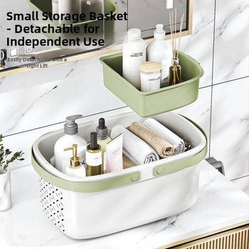 Nešiojamas vonios krepšys su sausai–drėgnai atskyrimui, plastikinis drenažo krepšys bendrabutyje