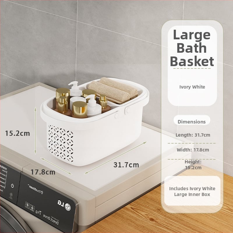 Nešiojamas vonios krepšys su sausai–drėgnai atskyrimui, plastikinis drenažo krepšys bendrabutyje