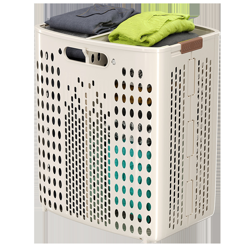 Ratuotas skalbinių dėklas didelės talpos, sulankstomas, plastikinis, modernus minimalistinis stilius