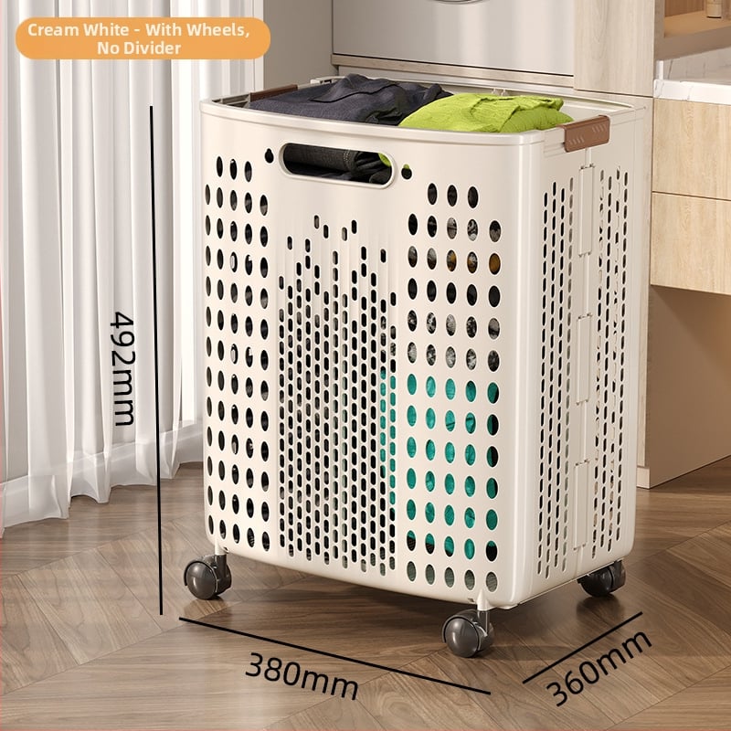 Ratuotas skalbinių dėklas didelės talpos, sulankstomas, plastikinis, modernus minimalistinis stilius