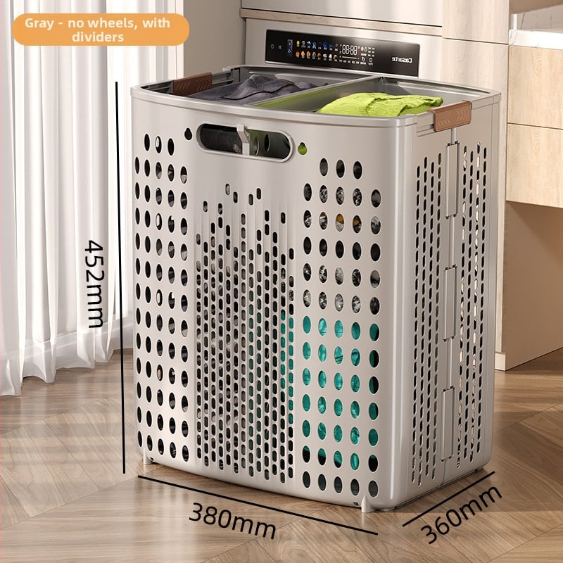 Ratuotas skalbinių dėklas didelės talpos, sulankstomas, plastikinis, modernus minimalistinis stilius