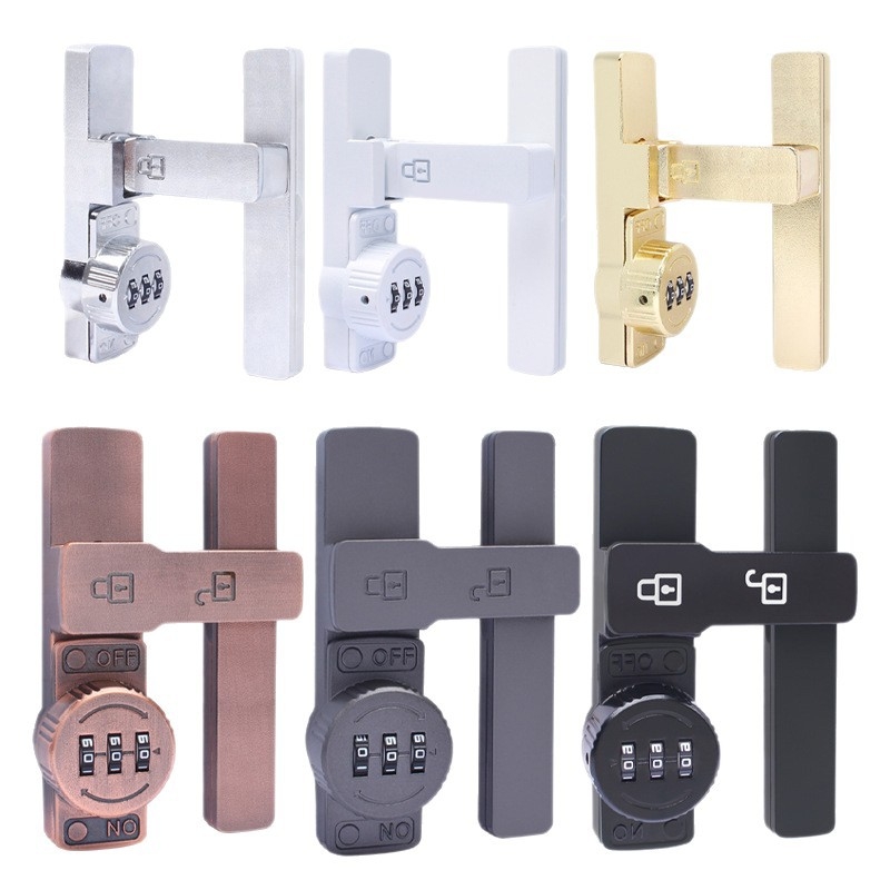 Brava za klizna vrata s lozinkom (bez bušenja) - Materijal: cinkova legura, Model: 1105, Debljina šipke 10 mm, Razmak šipke 10 mm, Način otključavanja: Lozinka