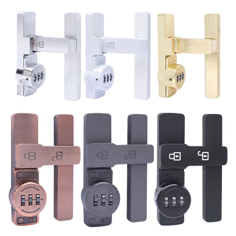 Zámok na skriňu s heslom pre dvere skrinky a zásuvky — zinková zliatina / za studena valcovaný oceľ; typ stroja; moderný minimalistický štýl