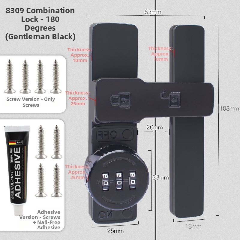 Zámok na skriňu s heslom pre dvere skrinky a zásuvky — zinková zliatina / za studena valcovaný oceľ; typ stroja; moderný minimalistický štýl